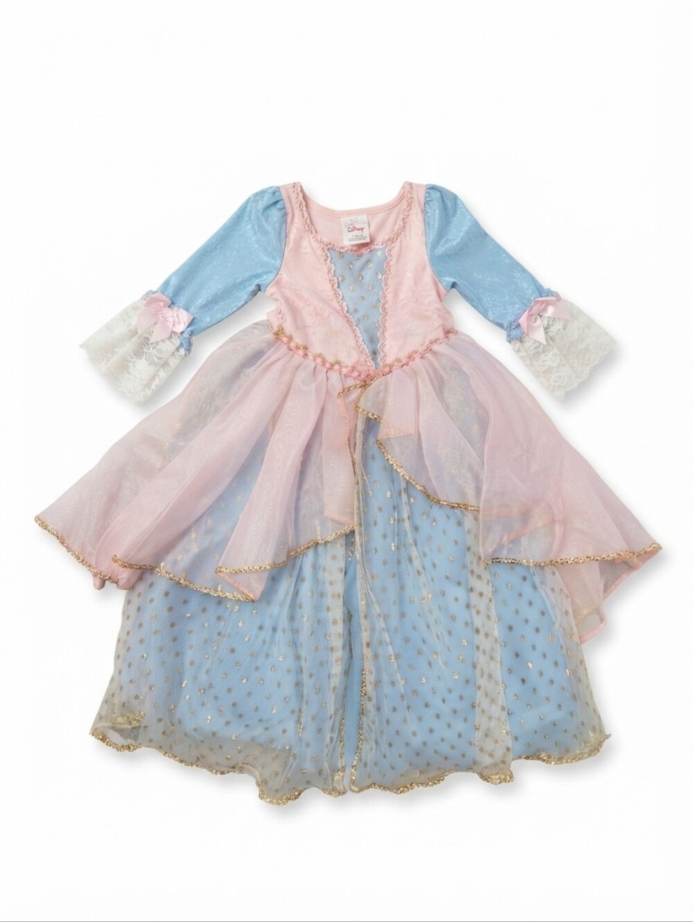 Vintage Disney Store Cinderella Princess Dress Costume Pink Blue Lace Girls Size
